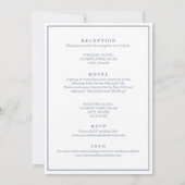 エレガントほこりっぽい結婚青 招待状 (裏面)