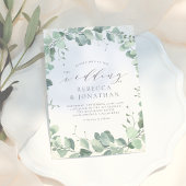 エレガントほこりっぽい緑のユーカリ結婚ー 招待状
