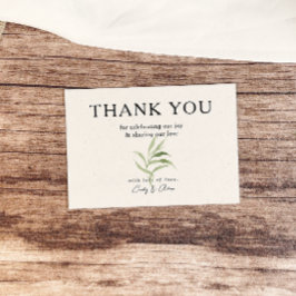 エレガントほこりっぽい緑の結婚葉 サンキューカード