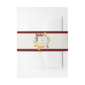 エレガントほこりっぽい茶色の紅葉秋の結婚式 招待状ベリーバンド (正面例)