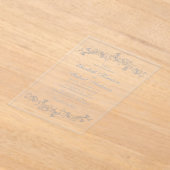 エレガントほこりっぽい青いシノワズリ結婚の水色 アクリル招待状 (レイダウン)