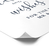 エレガントほこりっぽい青いフローラアドバイスと願いのサイン ポスター (角)