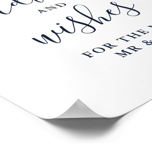 エレガントほこりっぽい青いフローラアドバイスと願いのサイン ポスター (角)