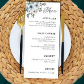 エレガントほこりっぽい青いフローラ書結婚道の メニュー