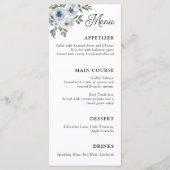 エレガントほこりっぽい青いフローラ書結婚道の メニュー (正面)