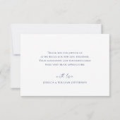 エレガントほこりっぽい青い冬の葉ボホの水色 サンキューカード (裏面)