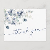 エレガントほこりっぽい青い冬の葉ボホサンキュー ポストカード (正面)