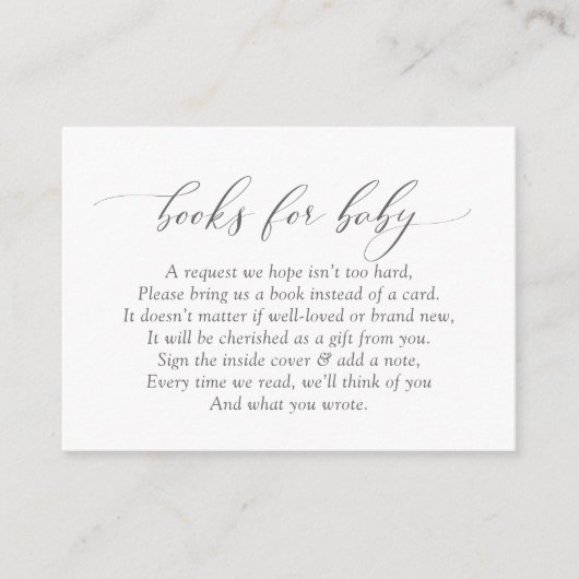 エレガントほこりっぽい青い本ベビー エンクロージャーカード (正面)