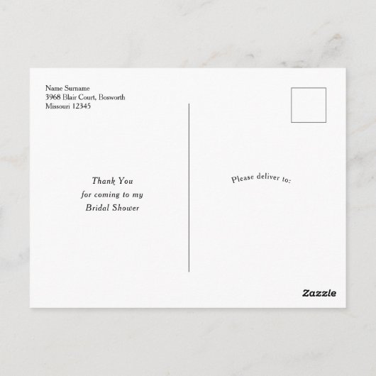 エレガントほこりっぽい青い植物感謝していの葉 ポストカード (裏面)