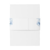 エレガントほこりっぽい青い水の色のフローラ結婚 招待状ベリーバンド (裏面例)