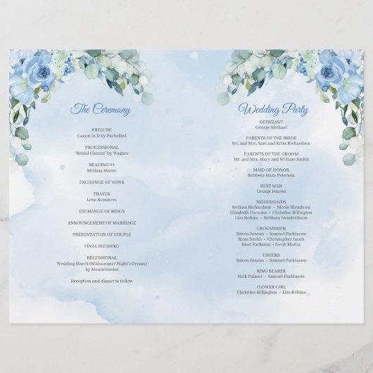 エレガントほこりっぽい青い水の色フローラユーカリ (裏面)