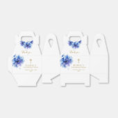 エレガントほこりっぽい青い水の色フローラ確認 フェイバーボックス (折り畳みなし)