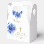 エレガントほこりっぽい青い水の色フローラ確認 フェイバーボックス (オープン)