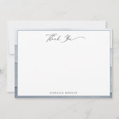 エレガントほこりっぽい青い水色ありがとう ノートカード (正面)