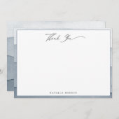 エレガントほこりっぽい青い水色ありがとう ノートカード (正面/裏面)