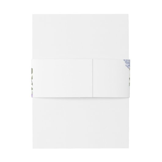 エレガントほこりっぽい青い水色アジサイ結婚ズ 招待状ベリーバンド (裏面例)