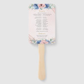 エレガントほこりっぽい青い水色フローラプログラム ハンドファン (裏面)