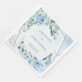 エレガントほこりっぽい青い水色フローラ銀枠 (コーナー)