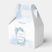 エレガントほこりっぽい青い水色フローラ銀枠 フェイバーボックス (裏面サイド)