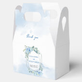 エレガントほこりっぽい青い水色フローラ銀枠 フェイバーボックス (オープン)