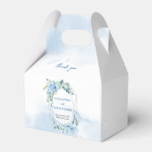 エレガントほこりっぽい青い水色フローラ銀枠 フェイバーボックス (正面サイド)