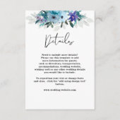 エレガントほこりっぽい青い紫のフローラ結婚詳細 エンクロージャーカード (正面)