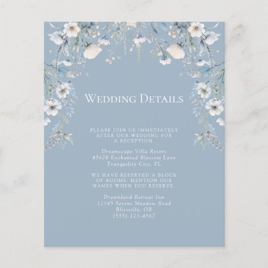 エレガントほこりっぽい青い花のフローラの結婚詳細 (正面)