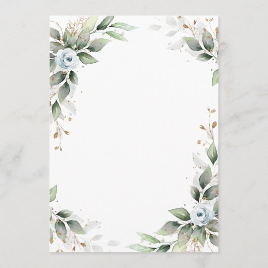 エレガントほこりっぽい青い花結婚は セーブザデート (裏面)