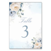 エレガントほこりっぽい青い花、フローラ結婚ズ テーブルナンバー (正面)