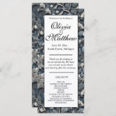 エレガントほこりっぽい青い銀の白い灰色フローラ (正面/裏面)