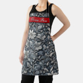 エレガントほこりっぽい青い銀の白い灰色フローラ エプロン (インサイチュ)