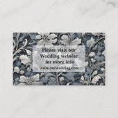 エレガントほこりっぽい青い銀の白い灰色フローラ エンクロージャーカード (正面)