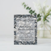 エレガントほこりっぽい青い銀の白い灰色フローラ セーブザデート (スタンド正面)