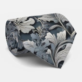 エレガントほこりっぽい青い銀の白い灰色フローラ ネクタイ (ロール)