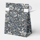 エレガントほこりっぽい青い銀の白い灰色フローラ フェイバーボックス (裏面サイド)