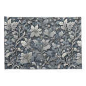 エレガントほこりっぽい青い銀の白い灰色フローラ 枕カバー (裏面-右)