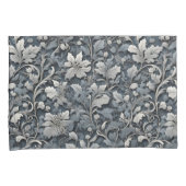 エレガントほこりっぽい青い銀の白い灰色フローラ 枕カバー (正面右)