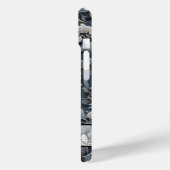 エレガントほこりっぽい青い銀の白い灰色フローラ Case-Mate iPhoneケース (裏面 / 左)