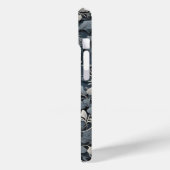 エレガントほこりっぽい青い銀の白い灰色フローラ Case-Mate iPhoneケース (裏面 / 左)