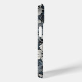 エレガントほこりっぽい青い銀の白い灰色フローラ Case-Mate iPhoneケース (裏面 / 右)