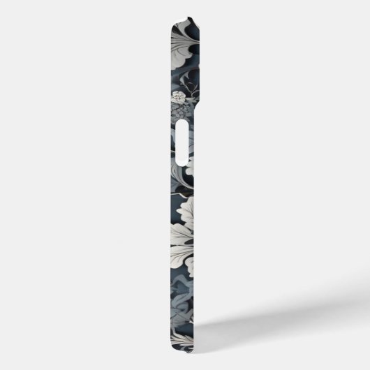 エレガントほこりっぽい青い銀の白い灰色フローラ Case-Mate iPhoneケース (裏面 / 右)