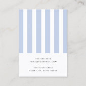 エレガントほこりっぽい青ストライプイヤリングカード 名刺 (裏面)