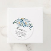 エレガントほこりっぽい青フローラ結婚式の引き出物ギフトラベル フェイバータグ (インサイチュ)