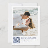 エレガントほこりっぽい青ボホの冬の結婚葉 招待状 (裏面)