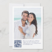 エレガントほこりっぽい青ボホの冬の結婚葉 招待状 (裏面)