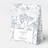 エレガントほこりっぽい青ヴィンテージ結婚バラ フェイバーボックス (正面サイド)