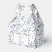 エレガントほこりっぽい青ヴィンテージ結婚バラ フェイバーボックス (正面サイド)