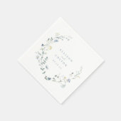 エレガントほこりっぽい青素朴野花ボホ結婚の スタンダードカクテルナプキン (角)