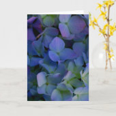 エレガントほこりっぽい青紫フローラ カード (黄色い花)