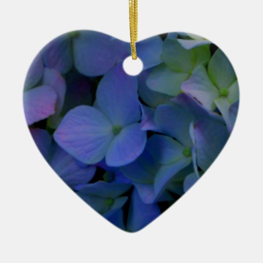 エレガントほこりっぽい青紫フローラ セラミックオーナメント (正面)